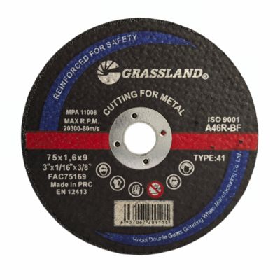 직선 및 칩없는 절단을위한 3 인치 금속 썰기 디스크 75mm x 1.6mm x 9mm 연속 휠 블레이드 단단한 알루미늄 산화물 가려기 80 m/s