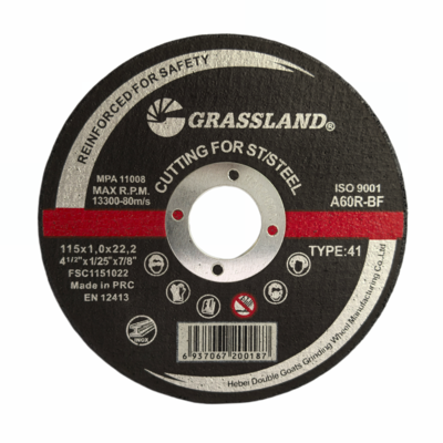 115X1X22.2, 얇은 디자인 GRASSLAND 115mm 절단 휠, 강철 및 스테인리스 스틸 INOX에 더 빠르고 깨끗한 절단