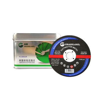 직선 및 칩없는 절단을위한 4 인치 금속 썰기 디스크 100mm x 1mm x 16mm 연속 휠 블레이드 단단한 알루미늄 산화물 가려기 80 m/s