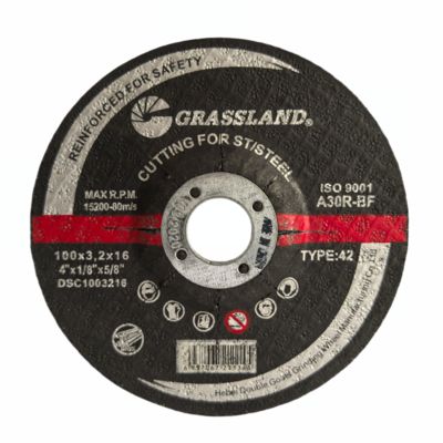 GRASSLAND 4인치 이녹스 연삭 디스크, 단결정 융합 알루미나 100mm X 3.2mm X 16mm